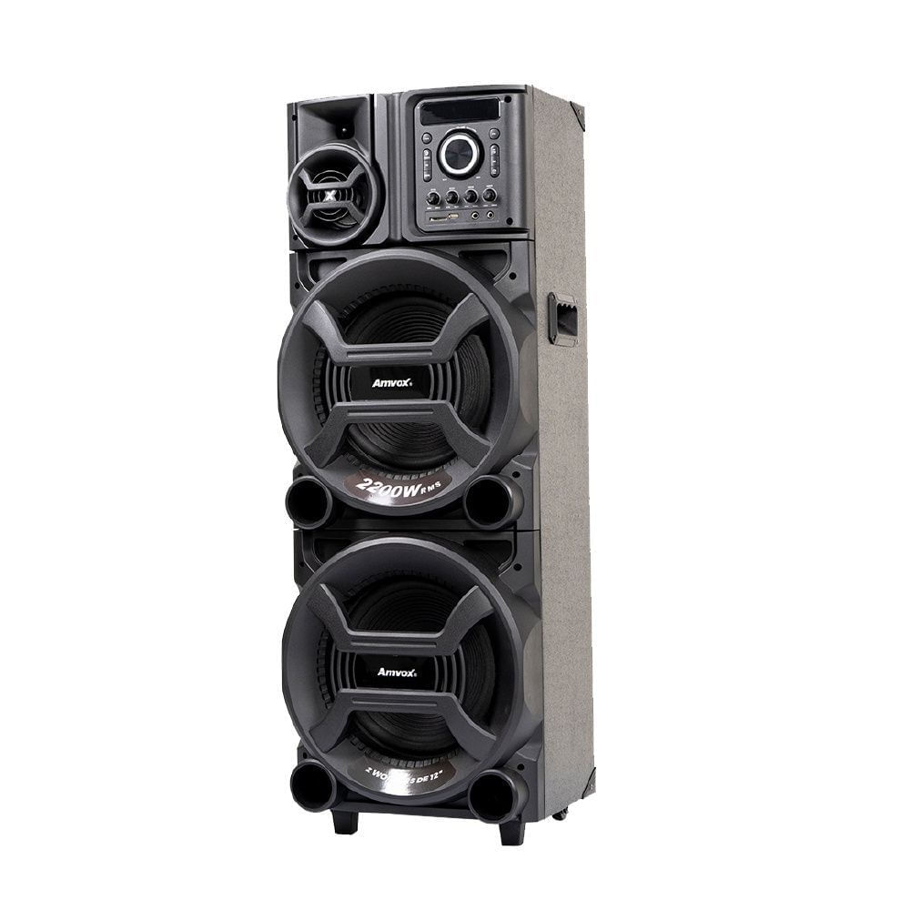 Torre Som 2200W Amvox ACA2201 Pesadão Duplo Woofer 12 Led TWS Bivolt - Imagem 3
