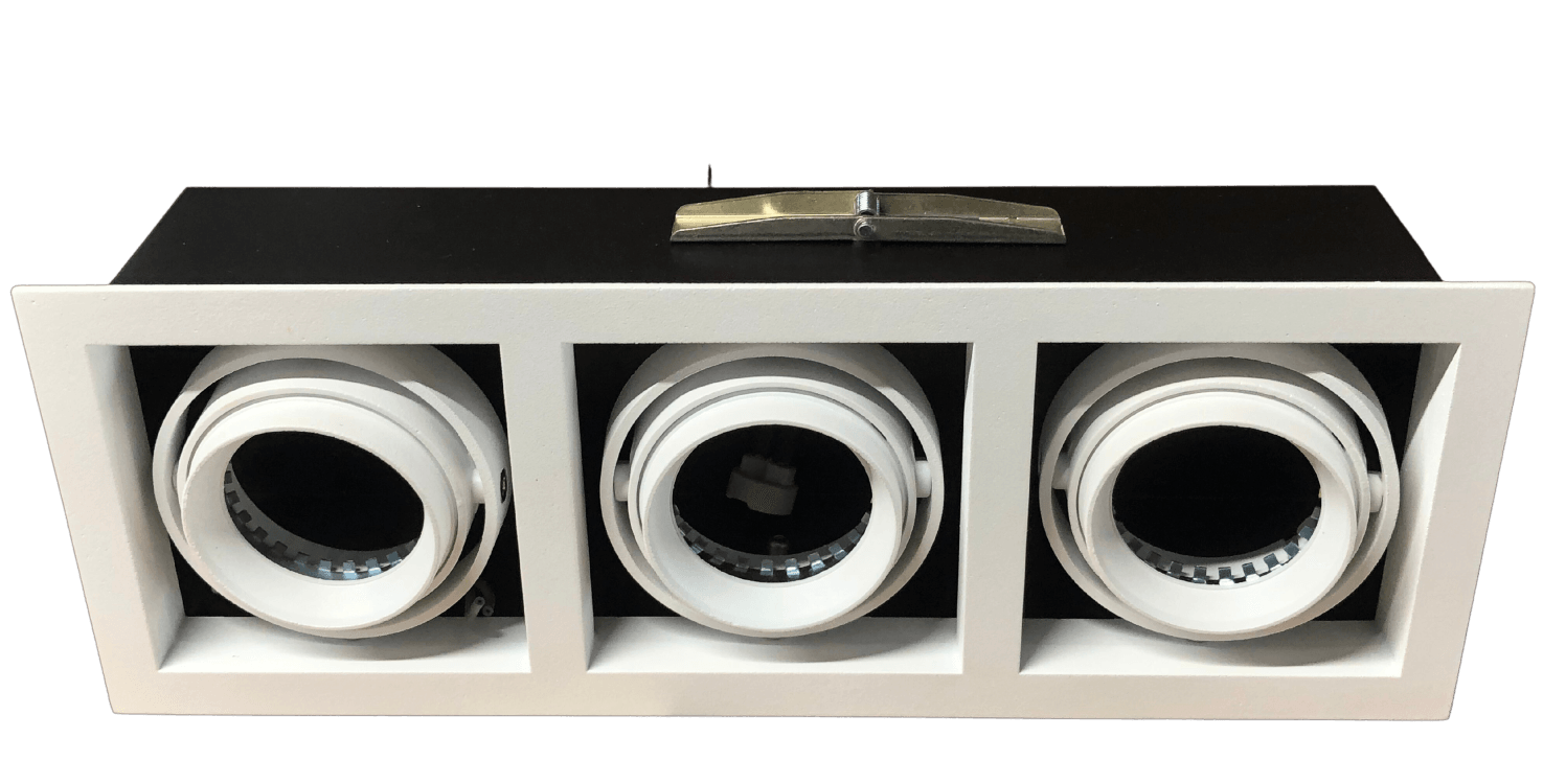 Spot Dicroica Quadrado P/3 Lâmpadas Dicroica Br Tex Blank 360g Ref. 400/3 - Dimlux - Imagem 2