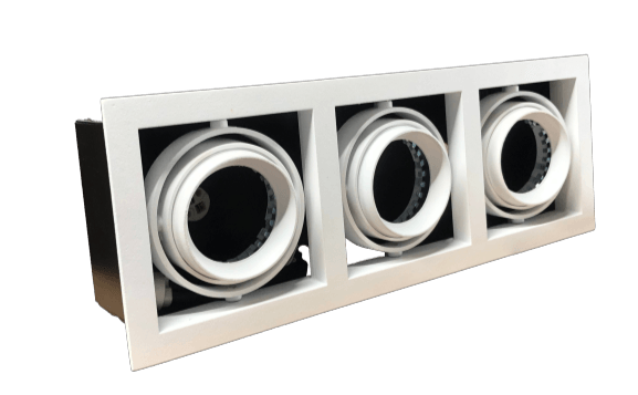 Spot Dicroica Quadrado P/3 Lâmpadas Dicroica Br Tex Blank 360g Ref. 400/3 - Dimlux