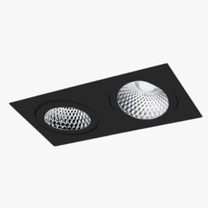 Spot Incandescente Embutir Quadrado Preto Fosco P/2 Par30 REF.BL1087/2 - Bella Luce Bella Luce