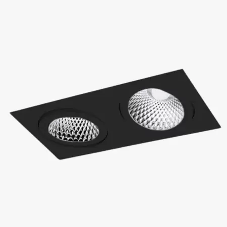 Spot Incandescente Embutir Quadrado Preto Fosco P/2 Par20 REF.BL1085/2 - Bella Luce