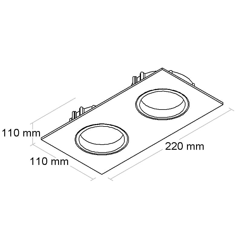 Spot Incandescente Embutir Quadrado Preto Fosco P/2 Par20 REF.BL1085/2 - Bella Luce - Imagem 2