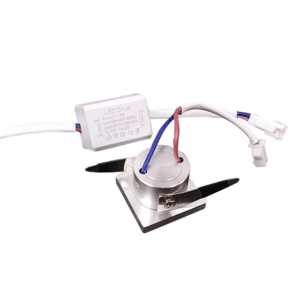 Mini Spot De Embutir Quadrado Led 1W 3200k Escovado Bivolt - Toptrade - Imagem 2