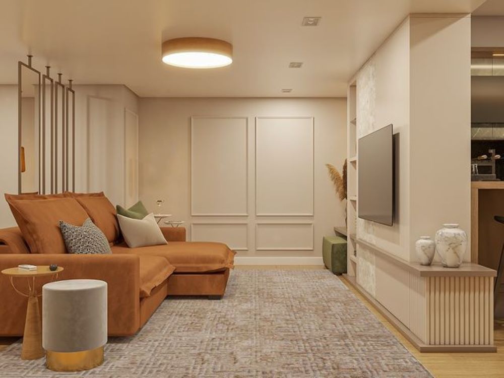 Plafon Madeira Imbuia Ø50x15cm P/4 E-27 Redondo Ref.P10-C - Fox Lustres - Imagem 4