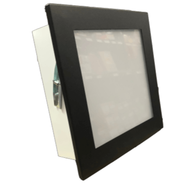 Plafon Embutir Quadrado E-076 25x25 Acrilico Fosco Preto - Belly Lustre