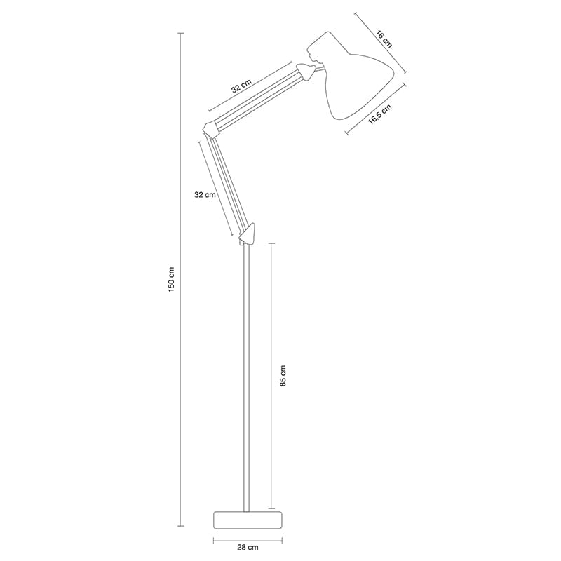 Luminária Coluna Chão Articulável Preta 280x850x320MM P/1 E-27 REF.LPA10116 - G20 - Imagem 2