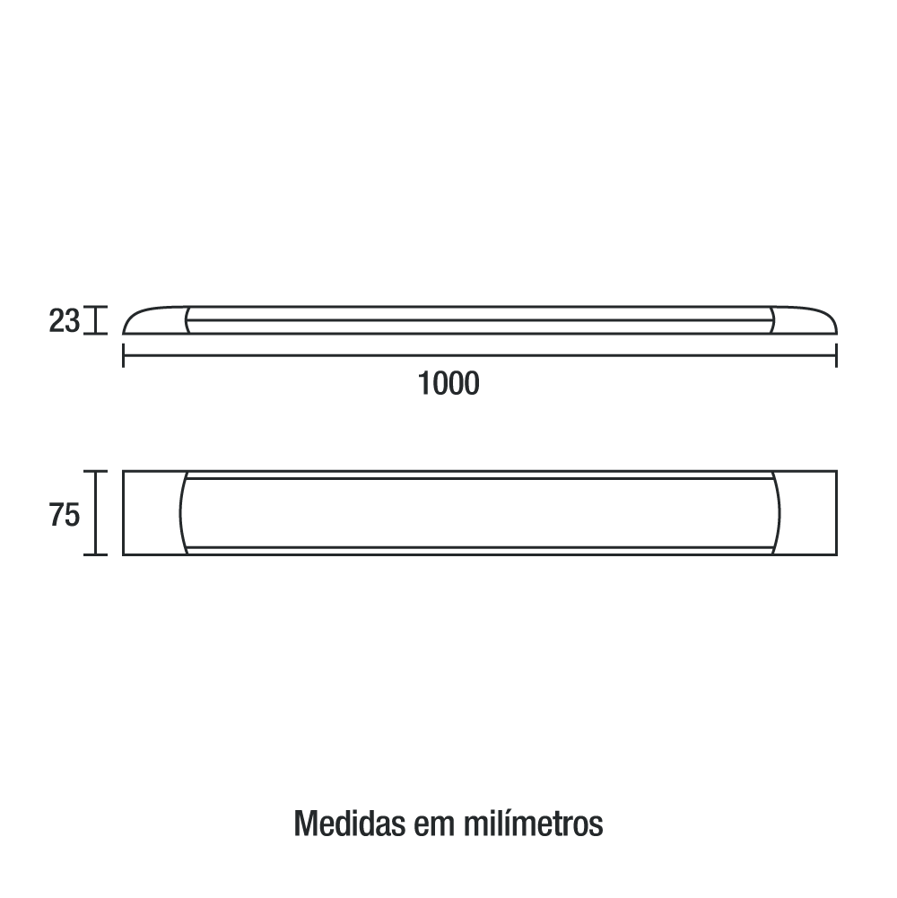 Luminaria Led Sobrepor Slim 36W 100CM 6500K BIV.2800LMS PT Ref.81916001 - Blumenau - Imagem 2