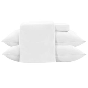 Jogo de Cama KING 4 Peças JOLITEX TERNILLE 300 Fios - Toque de Seda - Branco