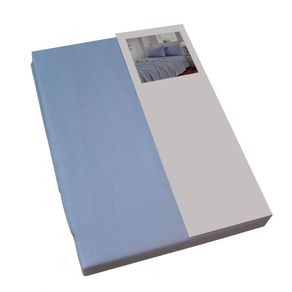 Lençol de Cama King com elástico JOLITEX TERNILLE 300 Fios Toque de Seda - Azul