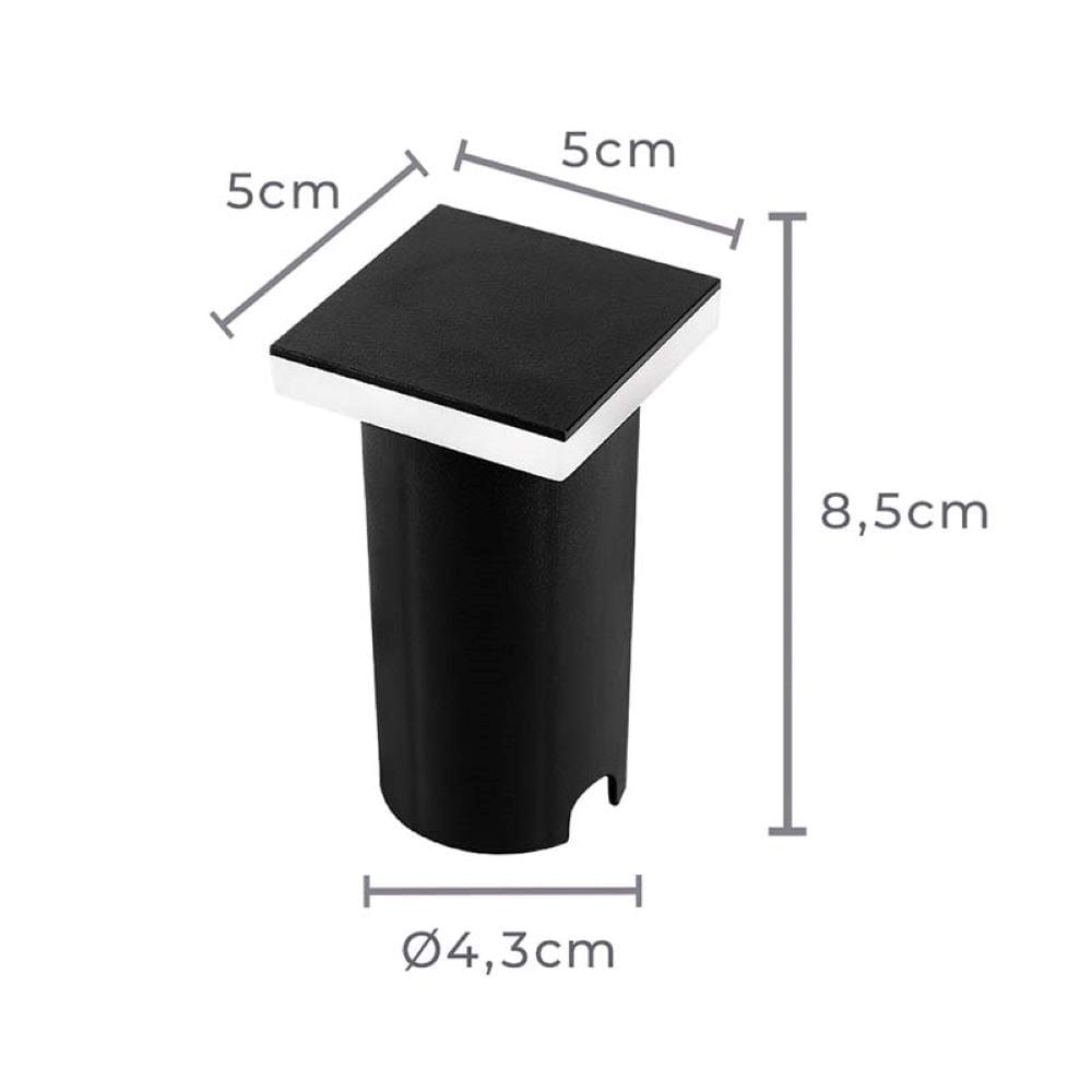 Spot Led Embutir Solo Siva Quadrado 360G 1W 30LMS 3000K Preto Ref.6582 - Nordecor - Imagem 2