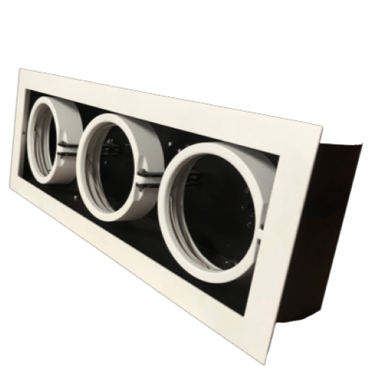 Plafon Embutir Retangular P/3xar111 Br Tex Ar Flex 360g Ref.1300/3 - Dimlux - Imagem 2