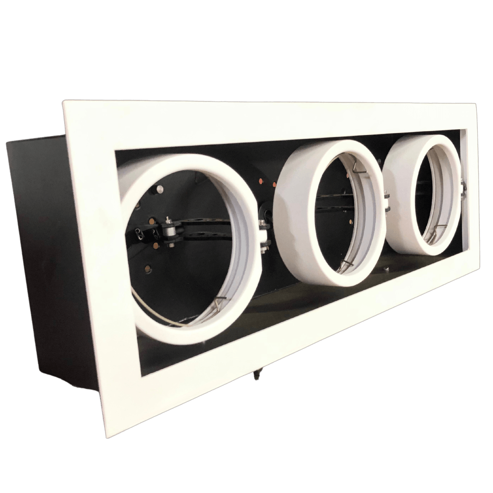 Plafon Embutir Retangular P/3xar111 Br Tex Ar Flex 360g Ref.1300/3 - Dimlux