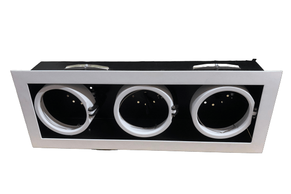 Plafon Embutir Retangular P/3xar111 Br Tex Ar Flex 360g Ref.1300/3 - Dimlux - Imagem 3