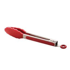 Pinça de silicone 27cm c/cabo de aço inox Charmy vermelha