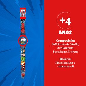 Kit Vingadores Com Óculos De Sol Uv400, Relógio Digital Infantil E Cabeça Squish