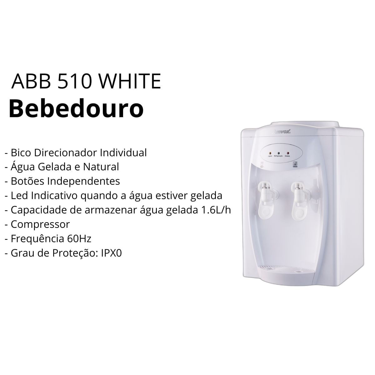Bebedouro Amvox ABB 510 80W Com compressor 1,6 Branco - Imagem 3