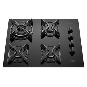 Cooktop 4 Bocas Preto com Mesa de Vidro e Tripla Chama Dako Supreme Bivolt