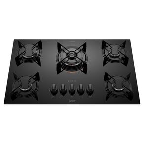 Cooktop 5 Bocas Preto com Mesa de Vidro e Tripla Chama Atlas U Top Bivolt