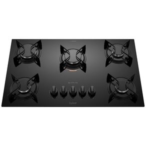 Cooktop 5 Bocas Preto com Mesa de Vidro Atlas U Top Bivolt