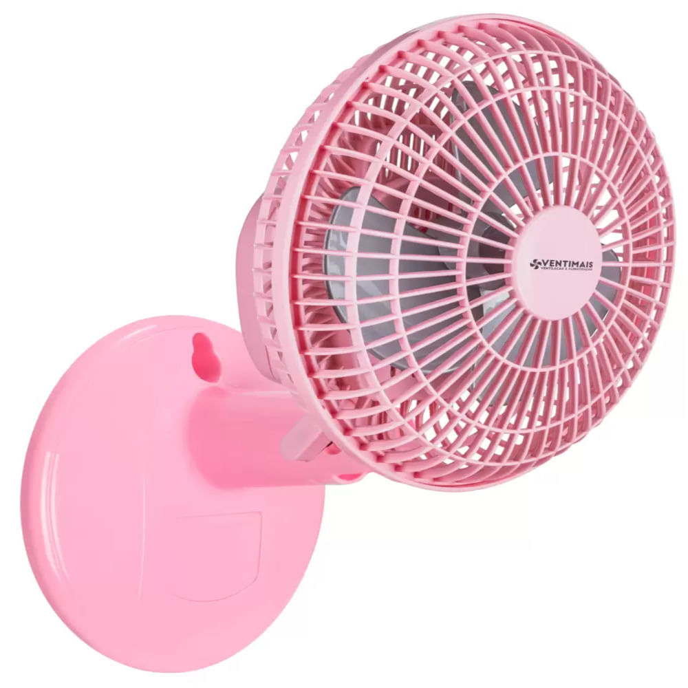 Ventilador Mini 20cm Ventimais Turbo 2 Vel Rosa/Prata 110v - Imagem 7