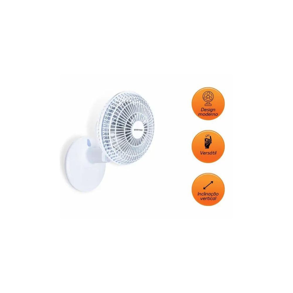 Ventilador Mini 20cm Ventimais Turbo 2 Vel Branco/Prata - Imagem 7