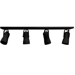 Spot Sobrepor Quadruplo 80CM Preto P/4 Lâmpadas E-24 Ref.165 - Airoluz Airoluz