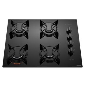 Cooktop 4 Bocas Preto com Mesa de Vidro Atlas U Top Bivolt