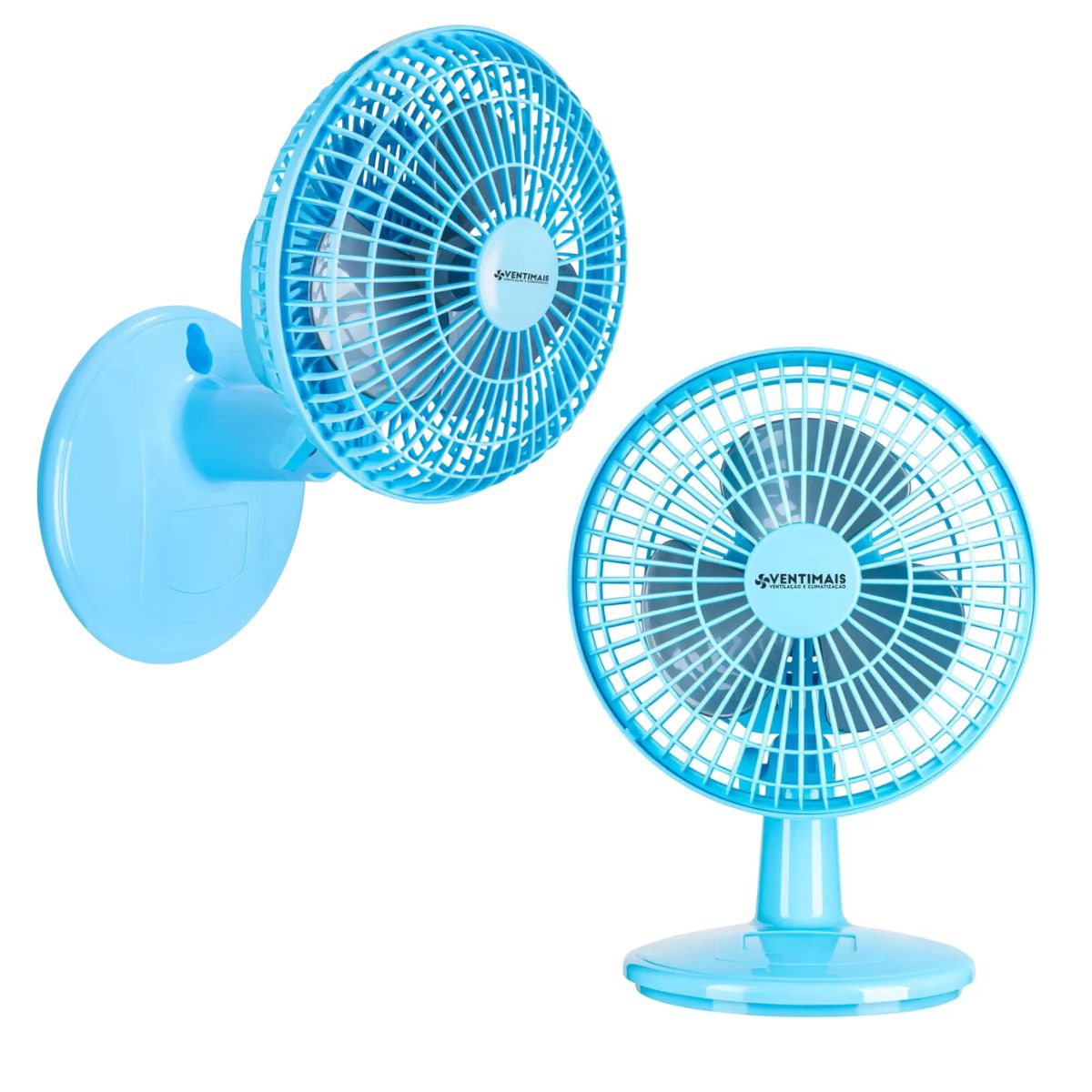 Mini Ventilador 20cm Ventimais 2 Vel Azul/Prata