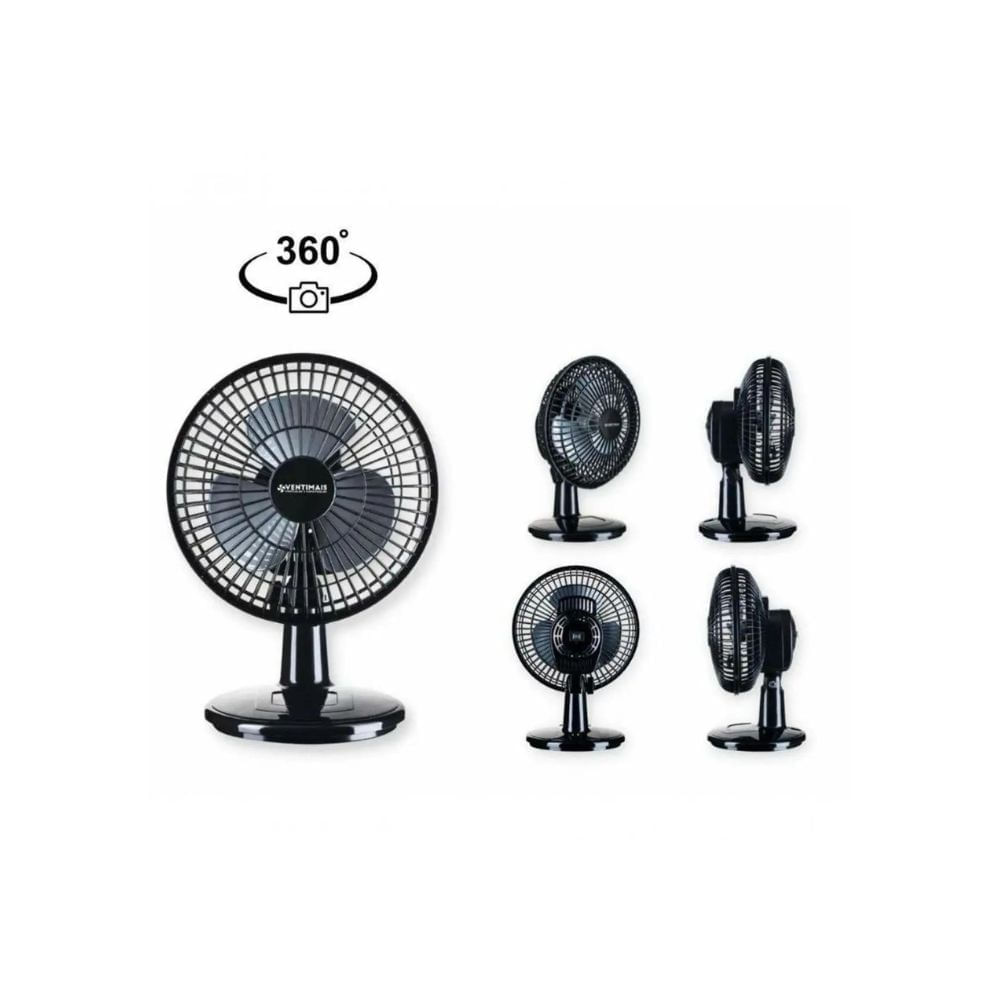 Ventilador Mini 20cm Ventimais Turbo 2 Vel Preto/Prata - Imagem 6