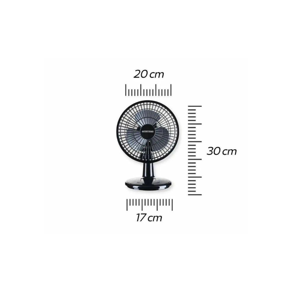 Ventilador Mini 20cm Ventimais Turbo 2 Vel Preto/Prata - Imagem 5