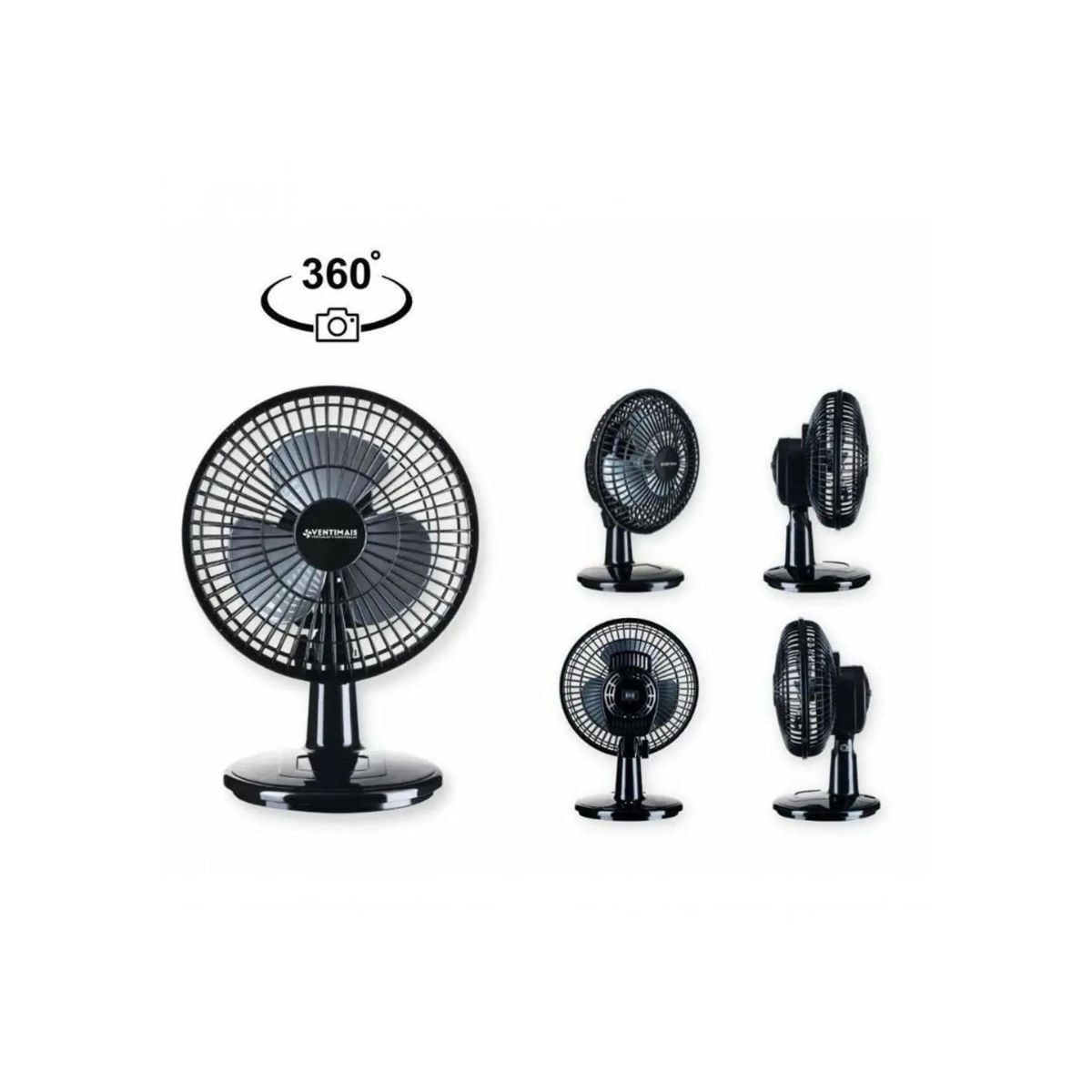 Ventilador Mini 20cm Ventimais Turbo 2 Vel Preto/Prata - Imagem 12