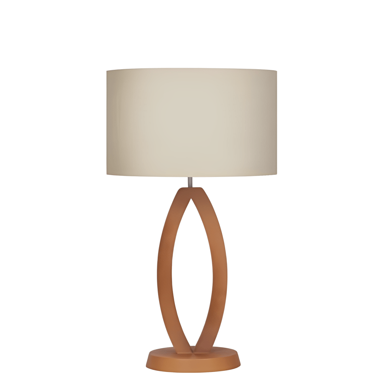 Abajur Base Imbuia C/Cúpula Tecido Bege 18x45cm Ref.436 Imbuia Cúpula 273 - Ar Iluminação