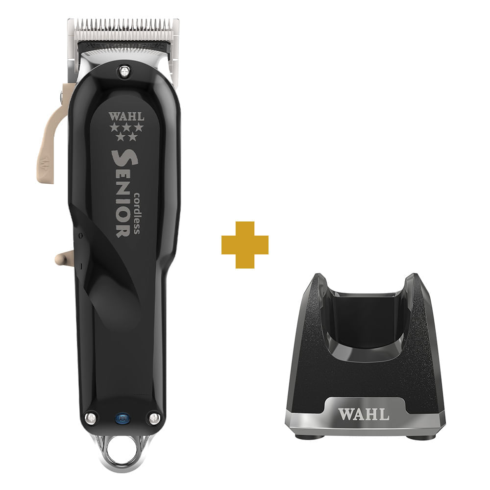 Kit Máquina de Cortar Cabelo Wahl Senior Cordless Bivolt + Base carregadora Premium Bivolt Wahl