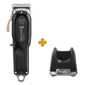 Kit Máquina de Cortar Cabelo Wahl Senior Cordless Bivolt + Base carregadora Premium Bivolt Wahl 8504L1-1