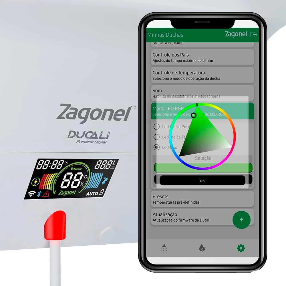 Chuveiro Ducha Ducali Digital Premium Smart Branco - Zagonel - Imagem 5