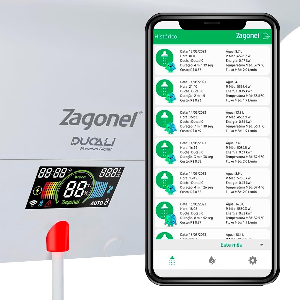 Chuveiro Ducha Ducali Digital Premium Smart Branco - Zagonel - Imagem 17