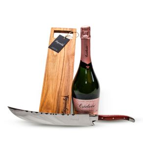 Kit Espumante Rosé, Sabre Premium Laguiole E Tábua de Madeira