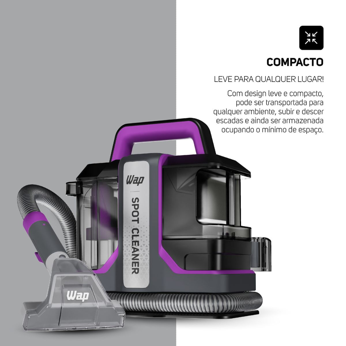 Extratora Portátil 3 Em 1 WAP SPOT CLEANER W3 1450w Cinza/Roxo 127v - Imagem 5
