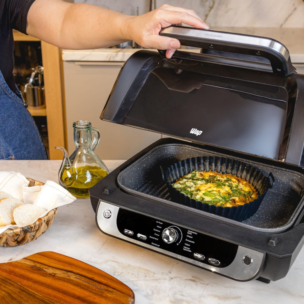 Fritadeira Elétrica WAP 1800W Barbecue 12 em 1, 10L Painel Digital e Revestimento Antiaderente 127v - Imagem 10