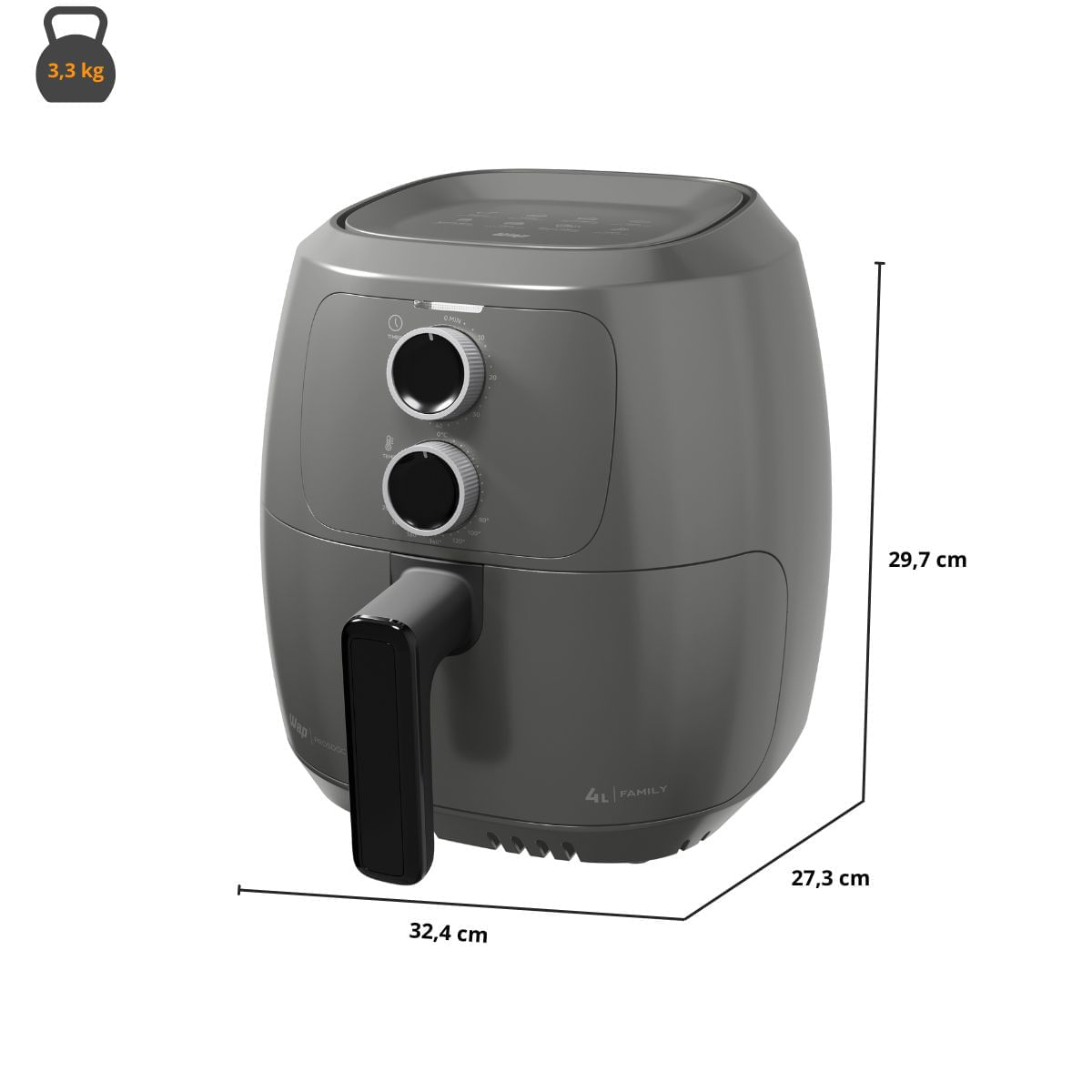 Fritadeira Elétrica Sem Óleo WAP Air Fryer Cinza 4L 1500W 127V - Imagem 18