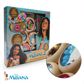 Kit Pulseira De Madeira Artísticas Moana Com Adesivos Toyng