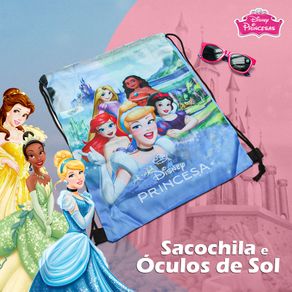 Kit Sacochila E Óculos De Sol Princesas Estilo E Diversão Toyng