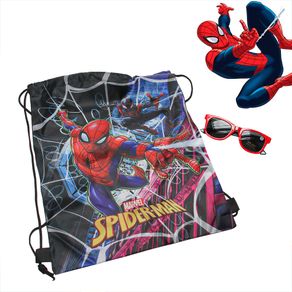 Kit Sacochila E Óculos De Sol Homem Aranha Aventura E Estilo