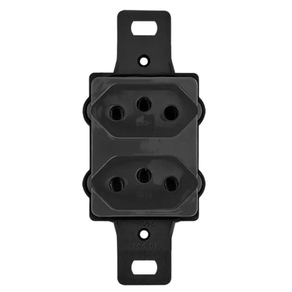 Conj Emb S/Placa P/Condulete 2P+T NBR14136 Preto 3mod - Pezzi 10A Ref.10018-2