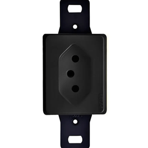 Conj Emb S/Placa P/Condulete 2P+T NBR14136 Preto 3mod - Pezzi 20A Ref.10057-2