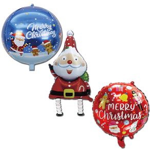 Balão Metalizado Natal (Papai Noel) Decoração Festiva E Brilhante SilverFestas + Balão Met