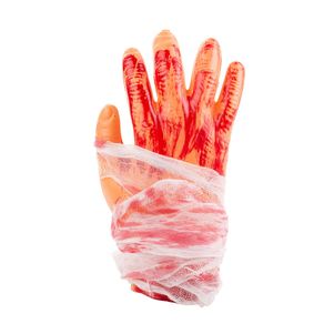 Enfeite Decorativo Mão Humana Halloween Com Sangue E Faixa