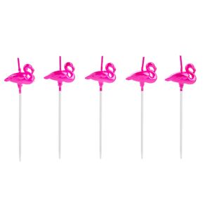 Vela Flamingo Metalizada 5 Unidades Decoração E Destaque SilverFestas