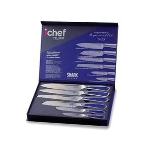 Conjunto de Facas Ichef Polishop - Shark Series - Professional Cut - Inox | Inox Ichef
