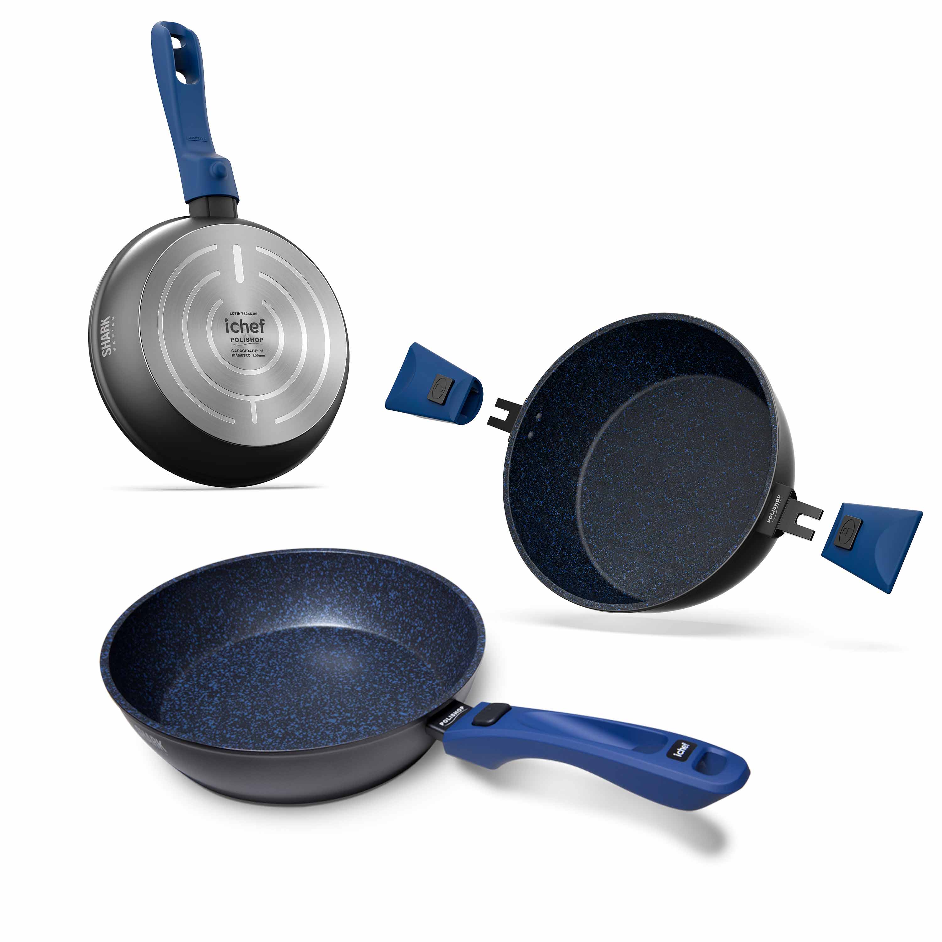 Panelas Ichef Ultra Sauté Grand, Day by Day, Family Size 24cm, com Tampa de Vidro Azul - Imagem 2